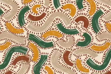 Meubelstoffen - Katoen stof - interieur en decoratiestof - linnenlook abstract - oker/groen/beige/terra - 1629-034