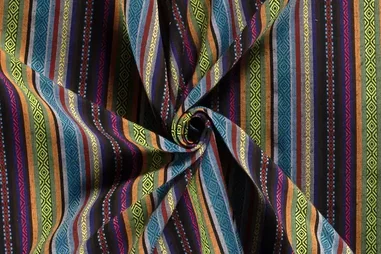 215gr/M² - Polyester stof - jacquard strepen - multi - 20310-006