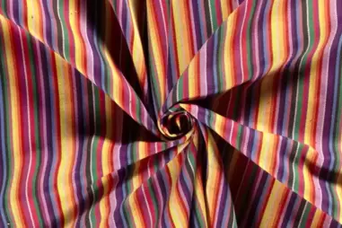 Kussen stoffen - Polyester stof - jacquard strepen - multi - 20310-005