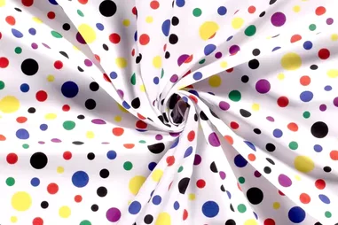 Multi stoffen - Texture stof - stippen - wit - 20800-050