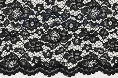 Bloemen motief stoffen - Kant stof - bloemen - zwart - 1613-001