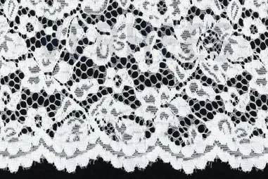 Baumwolle - Batist - off-white - 3469-051 - Spitze Stoff - Blumen - weiß - 1613-016