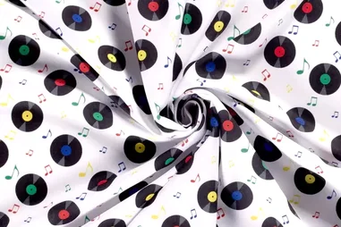 NB 3969-50 Voile uni weiss - Textiler Stoff - digitale Schallplatten und Musiknoten - weiß - 20804-050