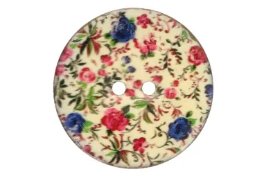 Knöpfe - Knopf Kokosnuss Blumen - 30 mm - 5626-48
