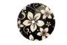 Große Knöpfe - Knopf Perlmutt Blumen - schwarz und weiß - 43,75 mm - 2596-70-14