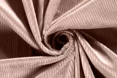 85% katoen, 10% polyester, 5% elastan stoffen - Katoen stof - corduroy stretch - oud roze - 20501-011
