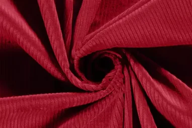 85% katoen, 10% polyester, 5% elastan stoffen - Baumwolle - Cord Stretch - rot - 20501-016