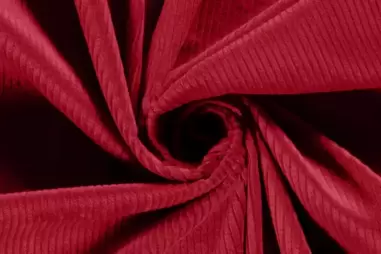 85% katoen, 10% polyester, 5% elastan stoffen - Katoen stof - corduroy stretch - rood - 20501-016
