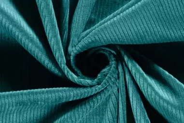 85% katoen, 10% polyester, 5% elastan stoffen - Baumwolle - Cord Stretch - petrol - 20501-024