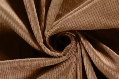 85% katoen, 10% polyester, 5% elastan stoffen - Katoen stof - corduroy stretch - bruin - 20501-153