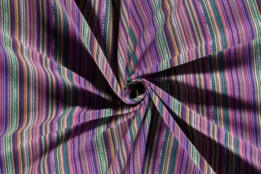 215gr/M² - Polyester stof - jacquard strepen - multi - 20310-004