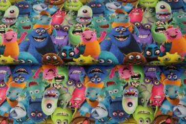Monster stoffen - Jersey Stoff - digitales Muster - multi - 22703