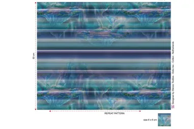 Multi stoffen - Tricot stof - French Terry - digitaal fantasie - blauw multi - 22074