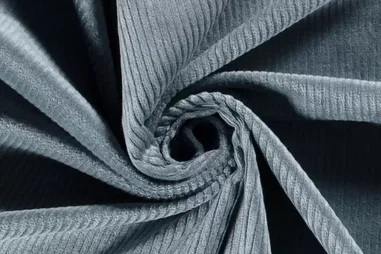 85% katoen, 10% polyester, 5% elastan stoffen - Baumwolle - Cord Stretch - stahlblau - 20501-006