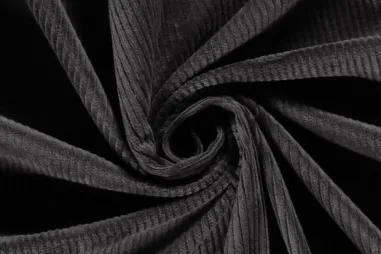 Donkergrijze stoffen - Katoen stof - corduroy stretch - donker grijs - 20501-068