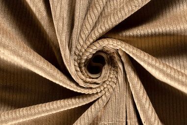 85% katoen, 10% polyester, 5% elastan stoffen - Katoen stof - corduroy stretch - camel - 20501-053