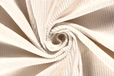 85% katoen, 10% polyester, 5% elastan stoffen - Baumwolle - Cord Stretch - cremefarben - 20501-051