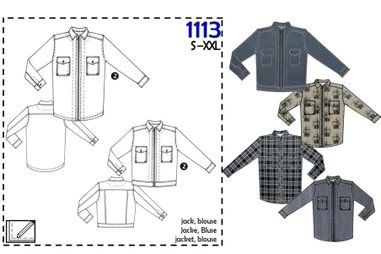 Polytex stoffen - It's a fits 1113: jas, blouse (mannen patroon)