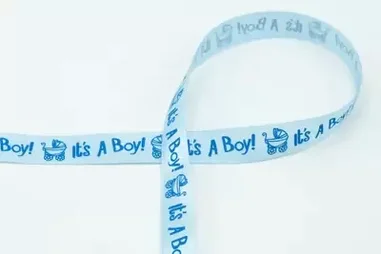 Lichtblauw - Satinband 16 mm - it's a boy - hellblau - XSR13-500-016