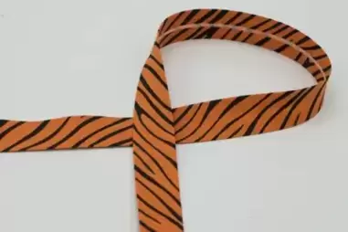 Oranje - Biasband 18 mm - tijger - donkeroranje zwart- XBR39-002-018