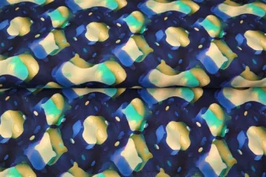 Stenzo stoffen uitverkoop - Tricot stof - digitaal abstract - multi - 22923-09