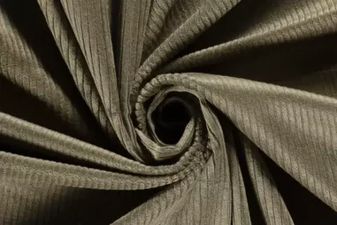 85% katoen, 10% polyester, 5% elastan stoffen - Baumwolle - Cord Stretch - khaki grün - 20501-027