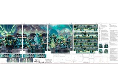 Tas panelen - Canvas stof - paneel rugtas kind - cartoon monster - 22304