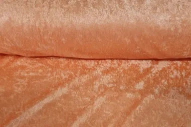 Günstige Stoffe - Velours de panne stof - licht oranje - S1