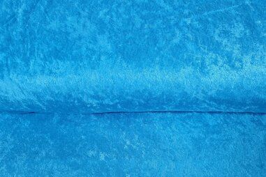 Diverse merken stoffen - Velours de panne stof - turquoise - S3