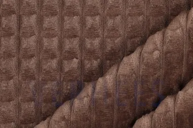 Polyester stof - Interieur- en gordijnstof - donkerbruin - 297322-E8 - Interieurstof - velours deco square - bruin - 4952-001