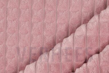 Meubelstoffen outlet - Interieurstof - velours deco square - oud roze - 4952-003