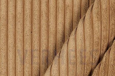 Meubelstoffen outlet - Interieurstof - velours deco corduroy - camel - 5292-004