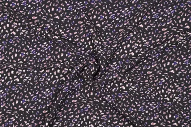 Oeko-Tex klasse 2 - Polyester stof - bubble chiffon stretch - dierenprint - paars - 19320-810