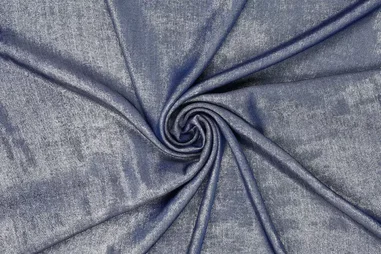 60% polyester, 40% viscose stoffen - Viscose stof - shiny denim - oud blauw - 20245-695