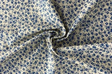 Delftsblaue - Baumwolle - Blumen - Delft blau weiß - 69508-03