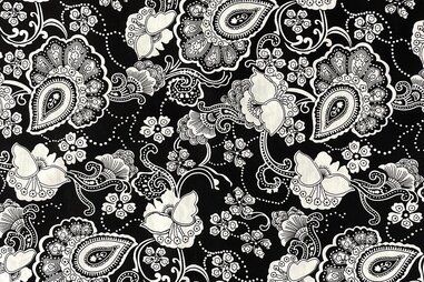 Overige merken stoffen - Baumwolle - Paisley - schwarz mit weiß - 706032-2