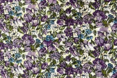 Overige merken stoffen - Katoen stof - bloemen - ecru - 706040-04