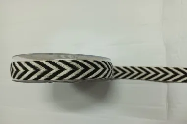 Band - Jacquard Band - schwarz und weiß - 20mm - F412-20-001