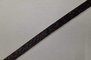 Elastiek - Glitter elastiek 18 mm - multi 