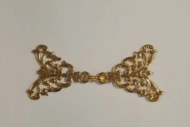 Knöpfe - Westenverschluss - gold - Haken/Öse - Länge 8 cm - Höhe 3,7 cm