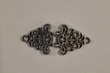 Knopen - Vestsluiting - zilver - 56 mm breed - 25 mm hoog
