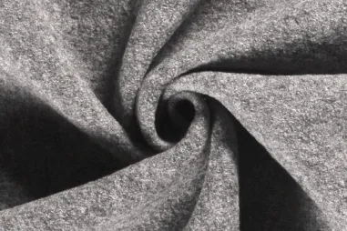 Graue Stoffe - NB 4578-061 Gekochte Wolle grau