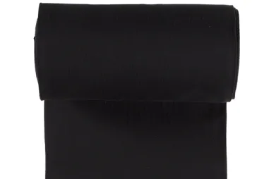 rond gebreide stoffen - Boordstof - ribbel - zwart - 5861-069