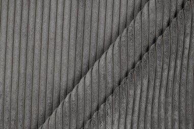 Interieurstoffen - Interieur Stoff - Velours-Deko-Cord - grau - 5292-002