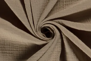 Badkleding stoffen - Katoen stof - Hydrofielstof uni - camel - 3001-053