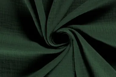 Ledikantdeken stoffen - Katoen stof - Hydrofielstof uni - donkergroen - 3001-028