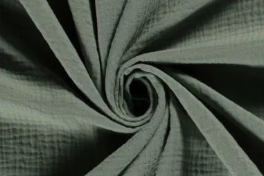 Aankleedkussen stoffen - Katoen stof - Hydrofielstof uni - oudgroen - 3001-022