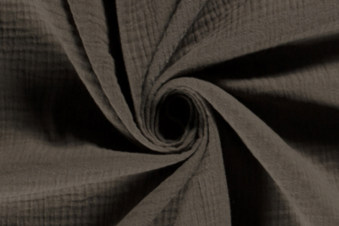 Taupe stoffen - Katoen stof - Hydrofielstof uni - taupebruin - 3001-054
