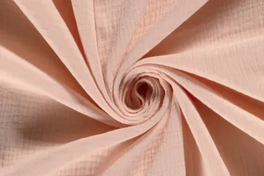 Babydeken stoffen - Katoen stof - Hydrofielstof uni - zalm - 3001-037