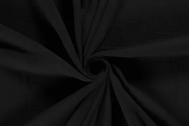 Musselin Stoffe - Baumwolle - Musselin - schwarz - 3001-069